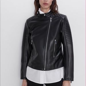 ZARA Faux Biker Leather Jacket